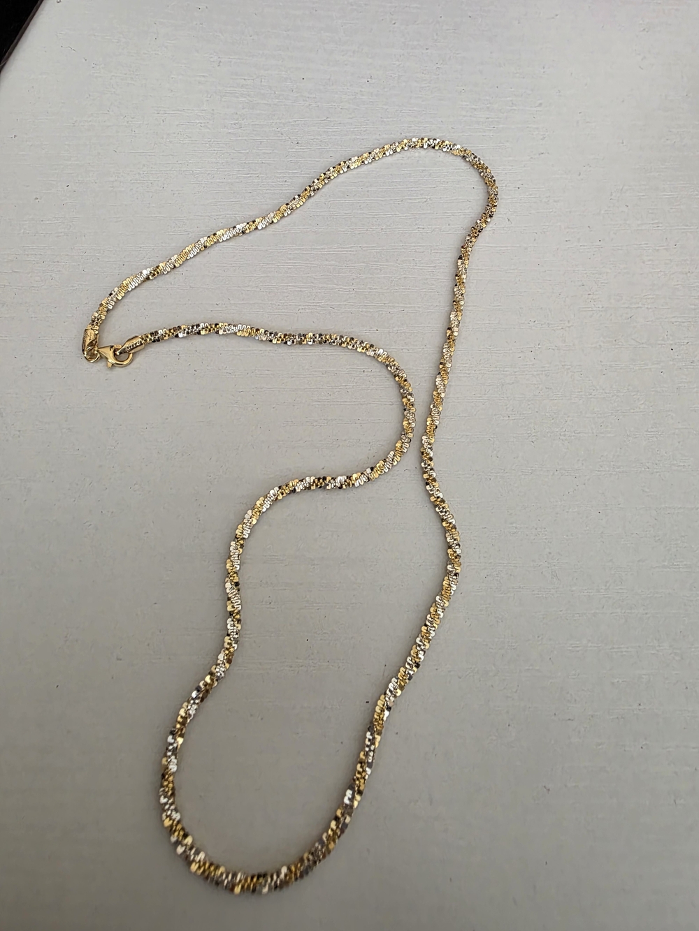 ✨️✨️ 925 Gold Plated 2 Tone Twisted Rock Necklace - Women Jewelry